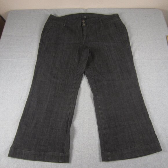 Mossimo Jeans Womens 22W Plus Dark Wash Stretch Trouser Denim Altered Hem - Picture 1 of 15